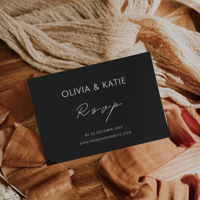 Black Wedding RSVP Card Template (Black Wedding RSVP Card Template)