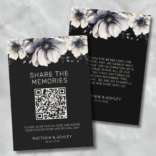 Black Wedding Share Photos QR Code Enclosure Card