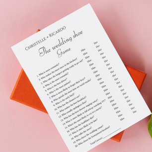 Black wedding shoe game bachelorette party game announcement