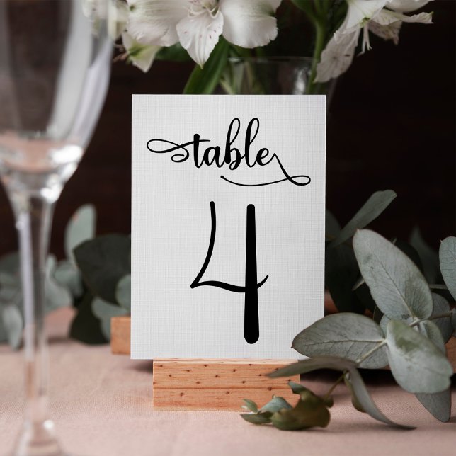 Black wedding sign 3.5x5 table number | Table 4 (Creator Uploaded)