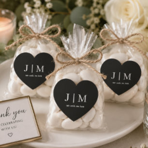 Black Wedding Sticker Customisable White Text