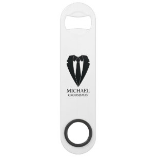 Black Wedding Suit and Tie Personalized Groomsmen