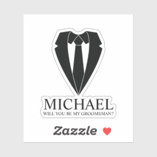Black Wedding Suit Personalised Groomsman Proposal
