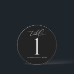 Black Wedding Table Numbers Round - Luxury Script<br><div class="desc">Elevate your next formal event with our black round table numbers. These numbers have been designed with a minimalist and luxurious style in mind, creating an elegant and sophisticated look that will leave a lasting impression on your guests. The bold, black colour adds a touch of drama and elegance to...</div>