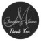 Black Wedding Thank You Monogram Names