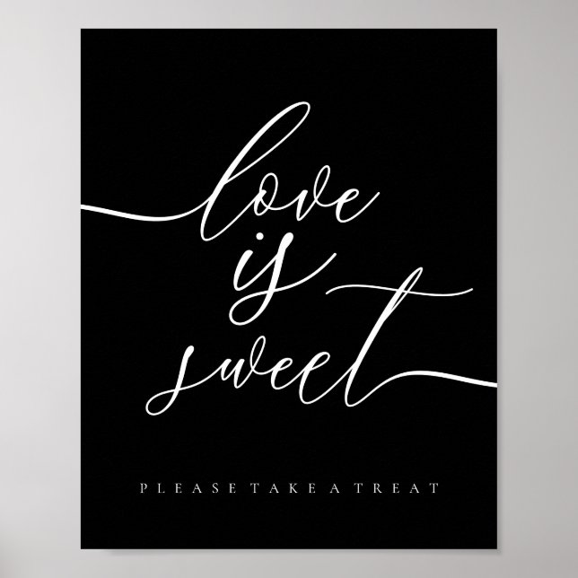 Black Wedding Treats Foods Dessert Love is sweet Poster (Front)