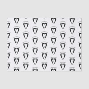 Black Wedding Tuxedo Suit and Bow Tie Groomsmen Tissue Paper