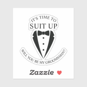 Black Wedding Tuxedo Suit Groomsman Proposal
