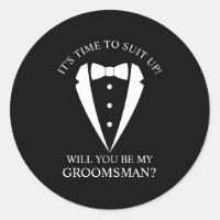 Black Wedding Tuxedo Suit Groomsman Proposal