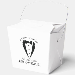 Black Wedding Tuxedo Suit Groomsman Proposal Favour Box