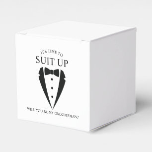 Black Wedding Tuxedo Suit Groomsman Proposal Favour Box