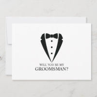Black Wedding Tuxedo Suit Groomsman Proposal
