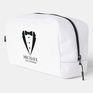 Black Wedding Tuxedo Suit Personalised Groomsmen Dopp Kit