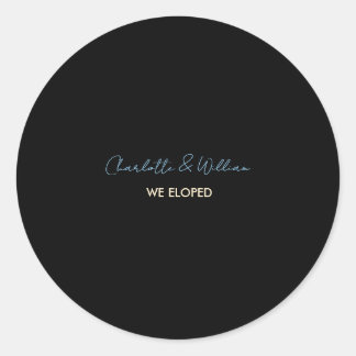 Black Wedding We Eloped Sticker