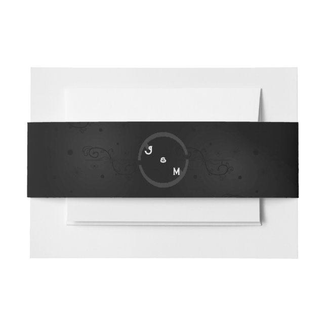 Black Western Goth Wedding Suite Invitation Belly Band (Front Example)