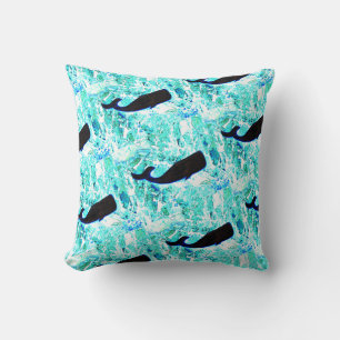 Black whale blue Thunder_Cove Cushion