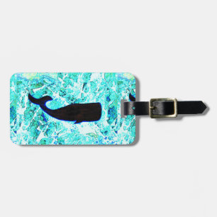black whale blue Thunder_Cove Luggage Tag