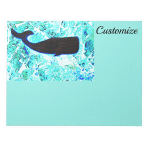black whale blue Thunder_Cove Notepad