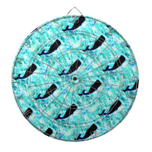 black whales surfacing dartboard