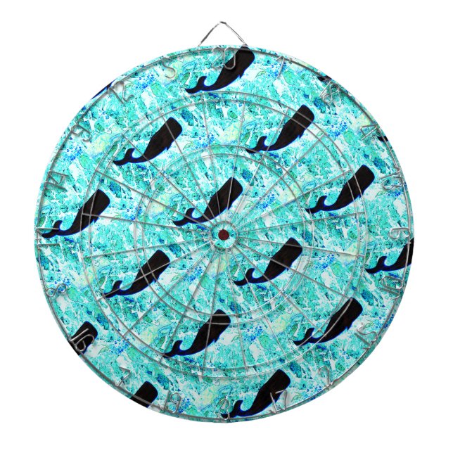 black whales surfacing dartboard (Front)