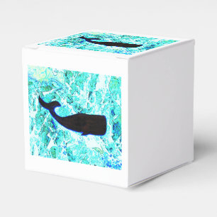 black whales underwater favour box