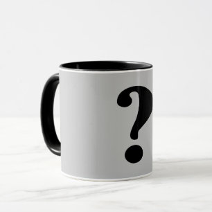 Black "What" on Light Grey Background Mug