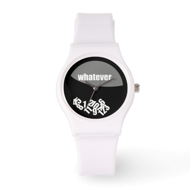 Black Whatever Messy Numbers Watch (Front)