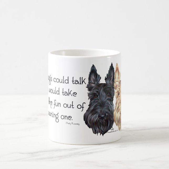 Black & Wheaten Scottish Terriers Coffee Mug (Center)