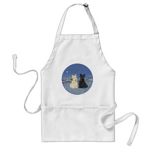Black & Wheaten Scottish Terriers Winter Standard Apron