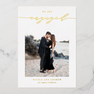Black Whimsical Script Photo Engagement