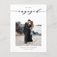 Black Whimsical Script Photo Engagement