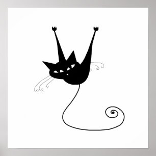 Black Whimsy Kitty 1 Poster