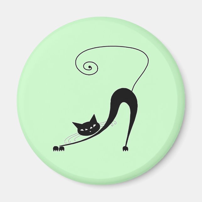Black Whimsy Kitty 2 Magnet (Front)