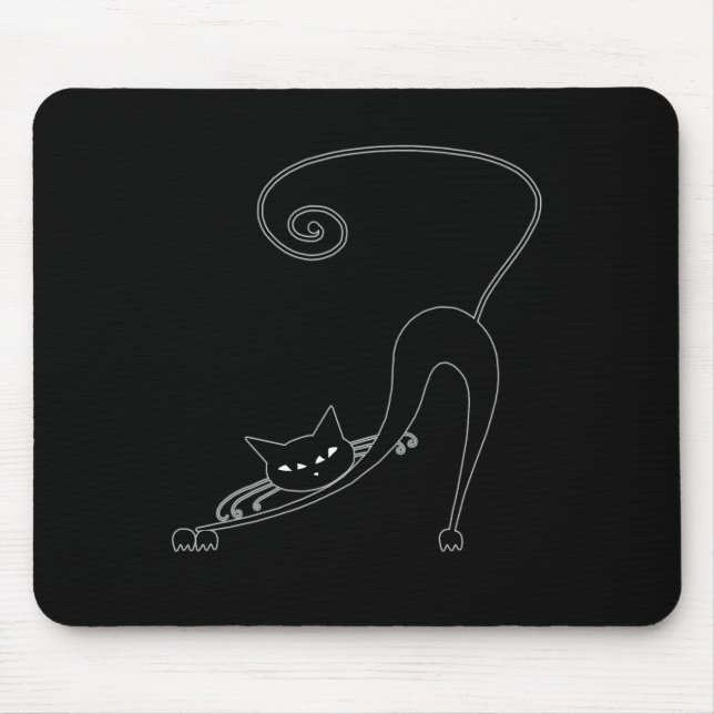 Black Whimsy Kitty 2 Mouse Pad (Front)