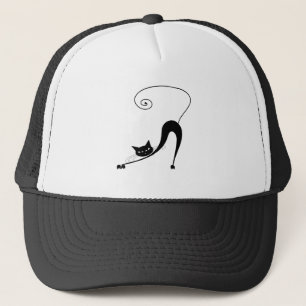 Black Whimsy Kitty 2 Trucker Hat