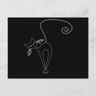 Black Whimsy Kitty 3 Postcard