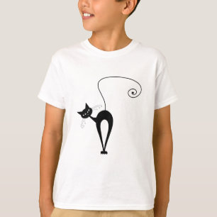 Black Whimsy Kitty 3 T-Shirt