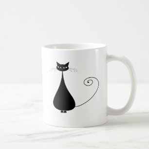 Black Whimsy Kitty 4 Coffee Mug