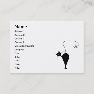 Black Whimsy Kitty 5 Business Card