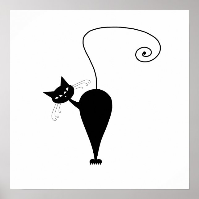 Black Whimsy Kitty 5 Poster (Front)