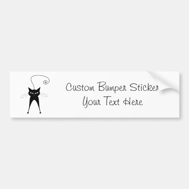 Black Whimsy Kitty 6 Bumper Sticker (Front)