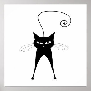 Black Whimsy Kitty 6 Poster