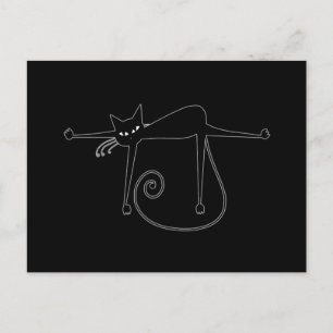 Black Whimsy Kitty 8 Postcard