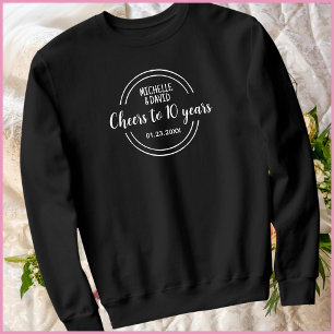 Black & White 10th Wedding Anniversary Matching Sweatshirt