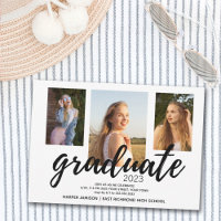 Black White 2023 Graduation Party Three Photo