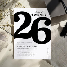 Black & White 2026 Graduation Party
