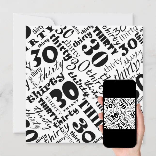 Black And White 30th Birthday Party Invitation Zazzle 