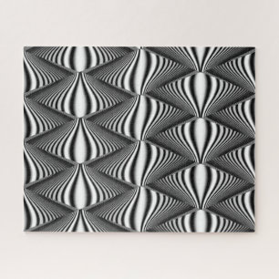 Black & White 3D Illusion   Challenging Adult Jigsaw Puzzle