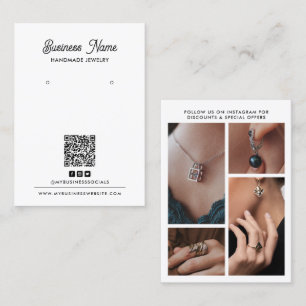 Black & White 4-Photo Earring Display Card