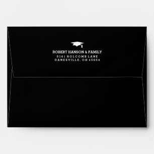 Black & White 5x7 Graduation Invite Envelope